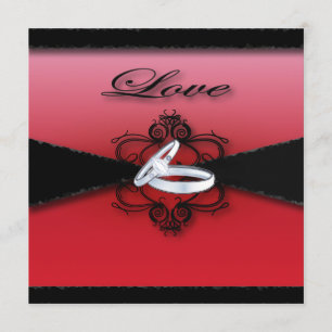 gotische viktorianische Steampunk-Rot-Schwarz-Hoch Einladung