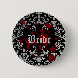 Gotische viktorianische Vampir-Thema Hochzeit Brau Button