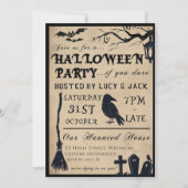 Gotische Vintage Halloween Geburtstagsparty Einladung (Vorderseite)