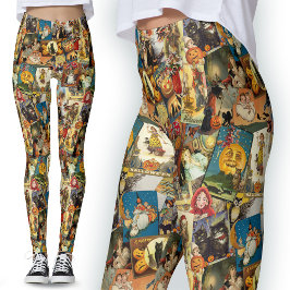 Gotische Vintage Halloween-Grüße Leggings