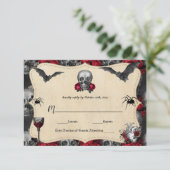 Gotische Vintage Halloween-RSVP-Karte RSVP Karte (Stehend Vorderseite)
