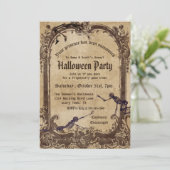 Gotische Vintage Viktorianische Skelettrahmen Einladung (Stehend Vorderseite)