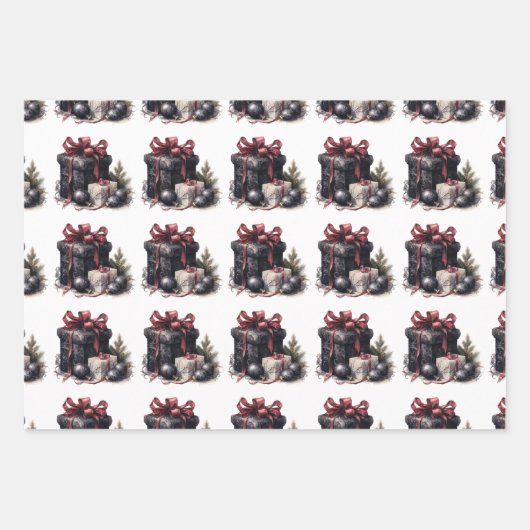 Gotische Weihnachten Geschenkpapier Set (Vorderseite)