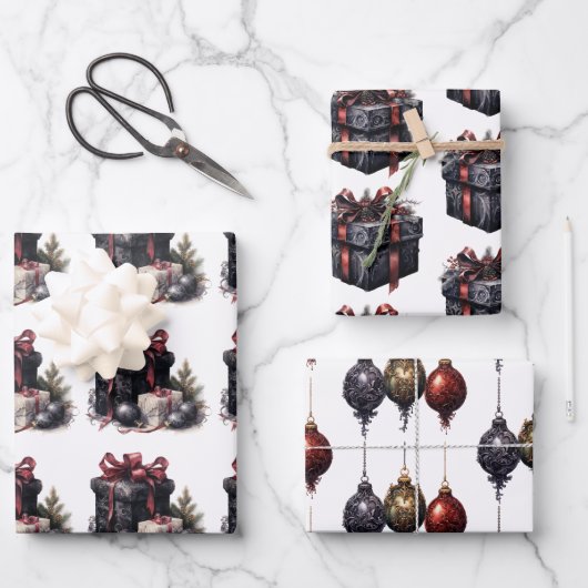 Gotische Weihnachten Geschenkpapier Set (Vorderseite)