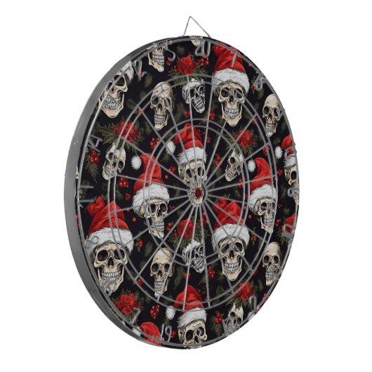 Gotische Weihnachten Weihnachtsmann Dunkler Feiert Dartscheibe (Vorderseite Links)