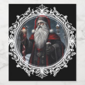 Gotische Weihnachten Weinetikett (Einzelnes Label)