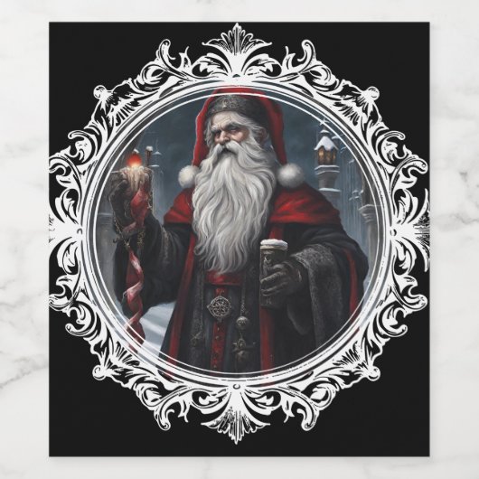 Gotische Weihnachten Weinetikett (Einzelnes Label)