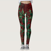 Gotische Weihnachtsbäume Leggings (Vorderseite)