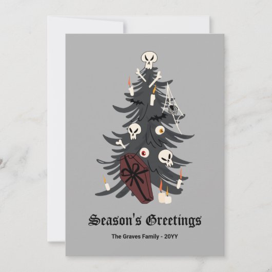 Gotische Weihnachtsbaumkarte Feiertagskarte (Vorderseite)