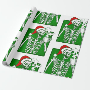 gotische Weihnachtskaffee Skelett Horror Geschenkpapier