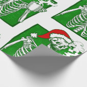 gotische Weihnachtskaffee Skelett Horror Geschenkpapier (Ecke)