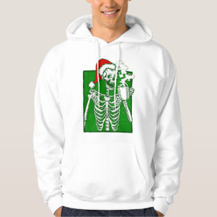 gotische Weihnachtskaffee Skelett Horror Hoodie