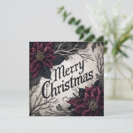 gotische Weihnachtskarte Karte (Stehend Vorderseite)
