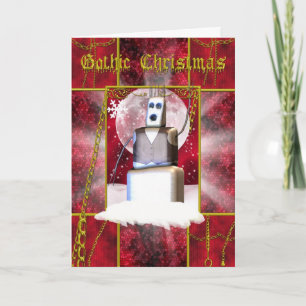 Gotische Weihnachtskarte mit gotischem Snoman Feiertagskarte
