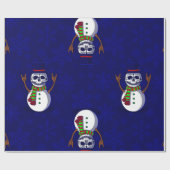 gotische Weihnachtskelette mit Schneemann-Gothmas- Geschenkpapier (Flach)