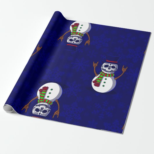 gotische Weihnachtskelette mit Schneemann-Gothmas- Geschenkpapier (Ungerollt)