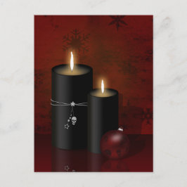 Gotische Weihnachtskerzen Ornament Holiday Postcar Feiertagspostkarte