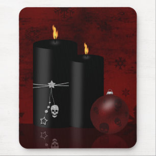 Gotische Weihnachtskerzen Ornament Mousepad