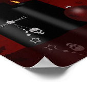 Gotische Weihnachtskerzen Ornament Poster (Ecke)