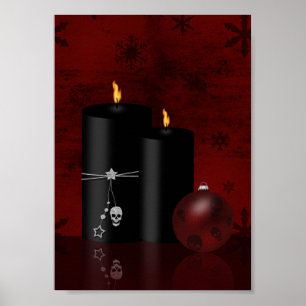 Gotische Weihnachtskerzen Ornament Poster