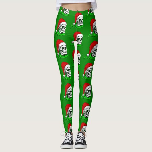 gotische Weihnachtslieder Skelette Leggings (Vorderseite)