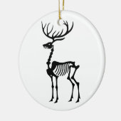 Gotische Weihnachtsrentierskelette Keramik Ornament (Links)