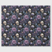Gotische Weihnachtsrosa und Lila Blumenschalen Geschenkpapier (Flach)