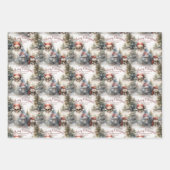 Gotische Weihnachtswinterkugeln in Weihnachtsmannm Geschenkpapier Set (Vorderseite)