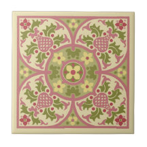 Gotische Wiedergeburt florale Medallion Keramik Ti