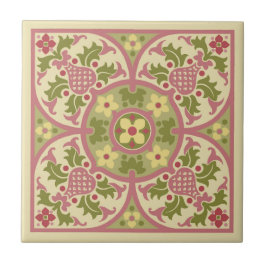 Gotische Wiedergeburt florale Medallion Keramik Ti Fliese