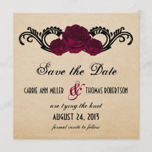 Gotische Wirbelrosen - Save-the-Date-Einladung, Fu Save The Date