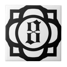 Gotische Zahl oder Buchstabe Fliese