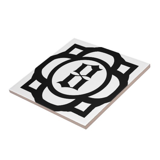 Gotische Zahl oder Buchstabe Fliese (Seite)