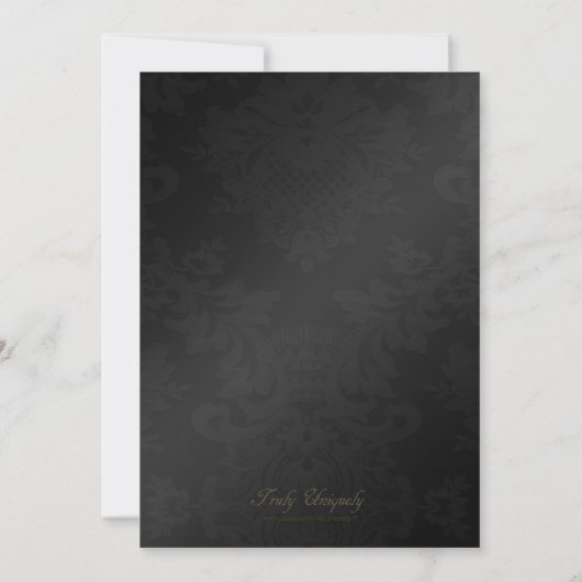 Gotischer Abschluss Einladung in Schwarz und Weiß (Rückseite)