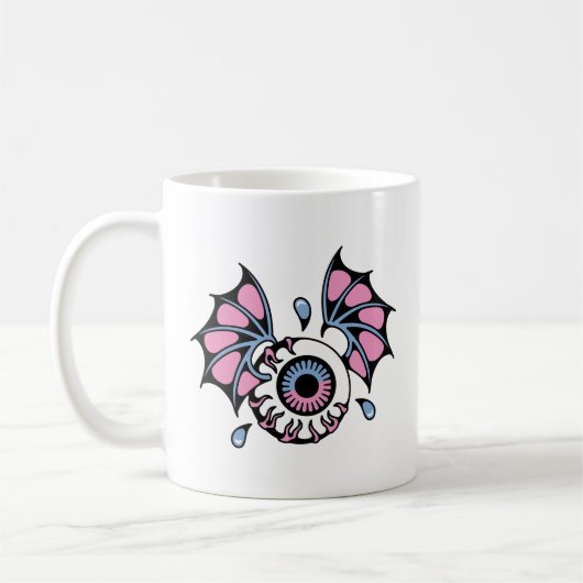 Gotischer Augapfel mit Flügeln Kaffeetasse (Links)