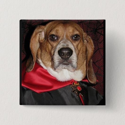 Gotischer Beagle Dogula Knopf Button (Vorderseite)