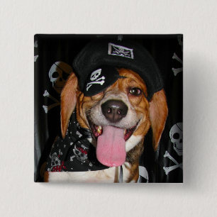 Gotischer Beagle-Piratenhundknopf Button