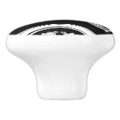 Gotischer Blumenordnungs-Keramikgriff Keramikknauf (Seitenansicht)