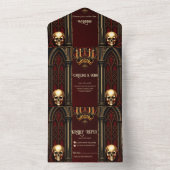 Gotischer Bogengang mit Skulls. All In One Einladung (Innen Boden)