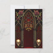 Gotischer Bogengang mit Skulls. Dankeskarte (Rückseite)