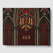 Gotischer Bogengang mit Skulls. Gästebuch (Rückseite)