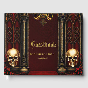 Gotischer Bogengang mit Skulls. Gästebuch