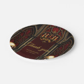 Gotischer Bogengang mit Skulls. Pappteller (Schrägansicht)