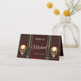 Gotischer Bogengang mit Skulls. Platzkarte