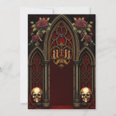 Gotischer Bogengang mit Skulls. Save The Date (Rückseite)