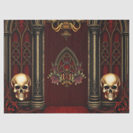 Gotischer Bogengang mit Skulls. Seidenpapier