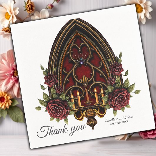 Gotischer Bogengang mit Skulls. Serviette