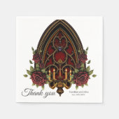 Gotischer Bogengang mit Skulls. Serviette (Vorderseite)