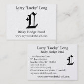Gotischer Buchstabe "L" klassische englische Visitenkarte (Vorne/Hinten)