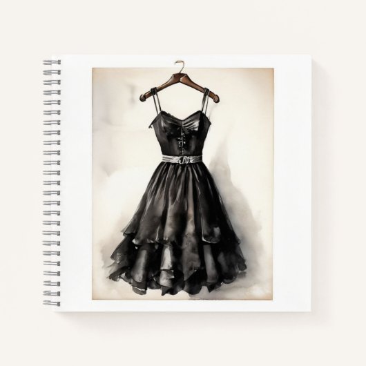 Gotischer Charm: Kleines schwarzes Kleid (LBD) Lee Notizblock (Vorderseite)